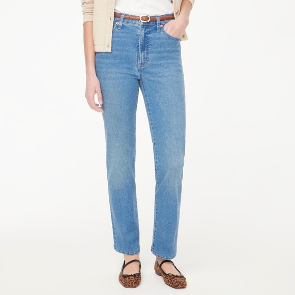 NWT J. Crew High-rise Stovepipe Jean Signature Stretch Sz 28 Flawed Torn front - Picture 1 of 9